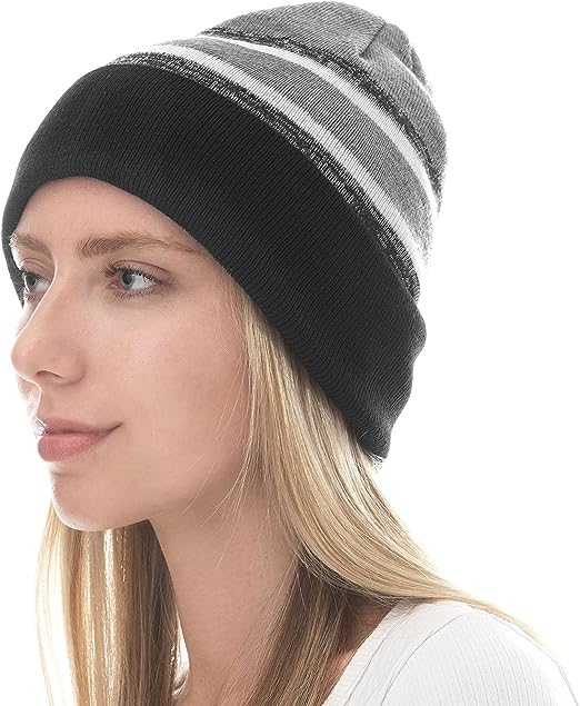 Custom Soft Cuff Pom Pom Stripe Knit Winter Beanie 3D Embroidered Skull Slouch Ski Hat Dot Plaid Character for Beach Business серый