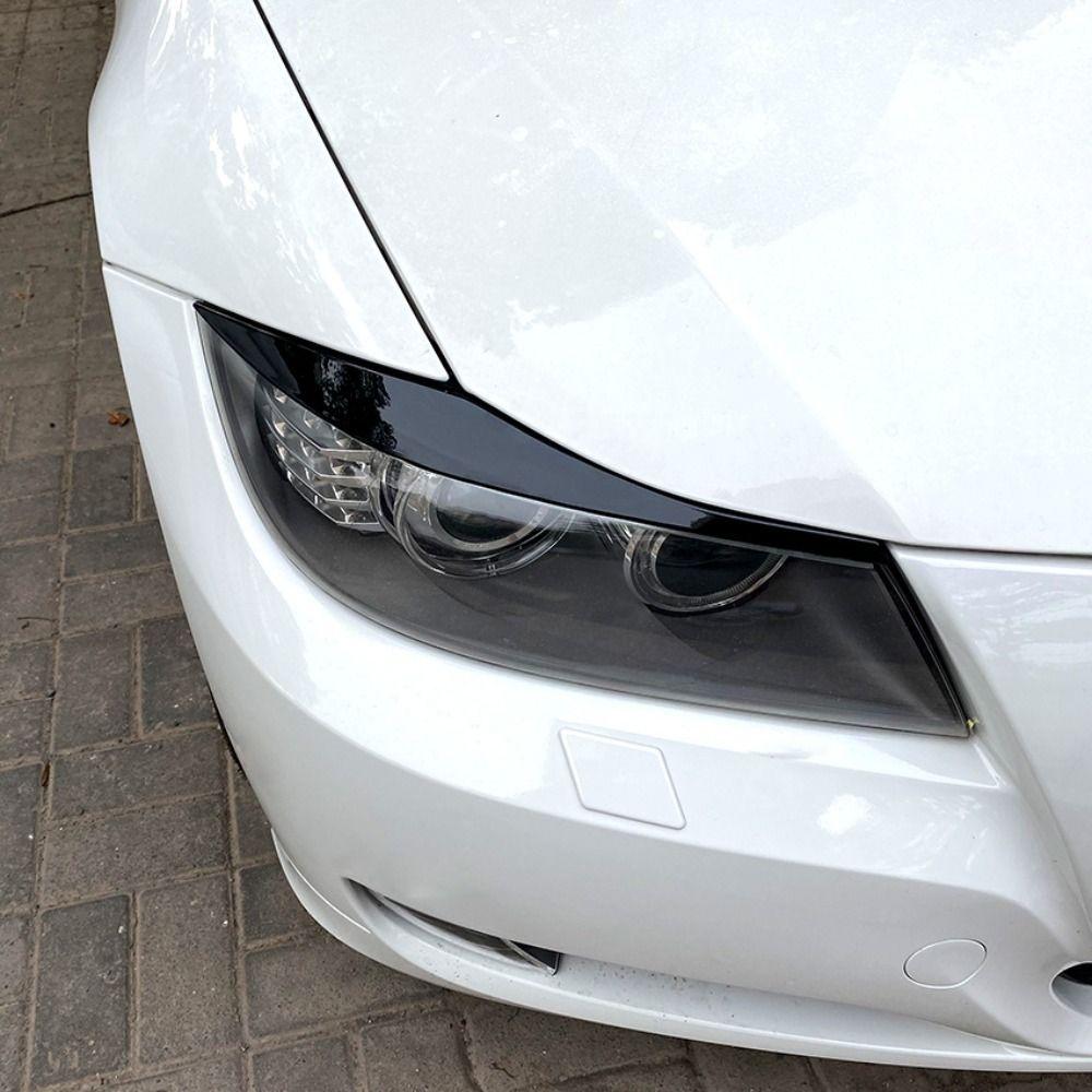 Gloss Black Headlight Eyebrows Headlamp Hood Stickers for BMW 3 Series E90 E91 2005-2012