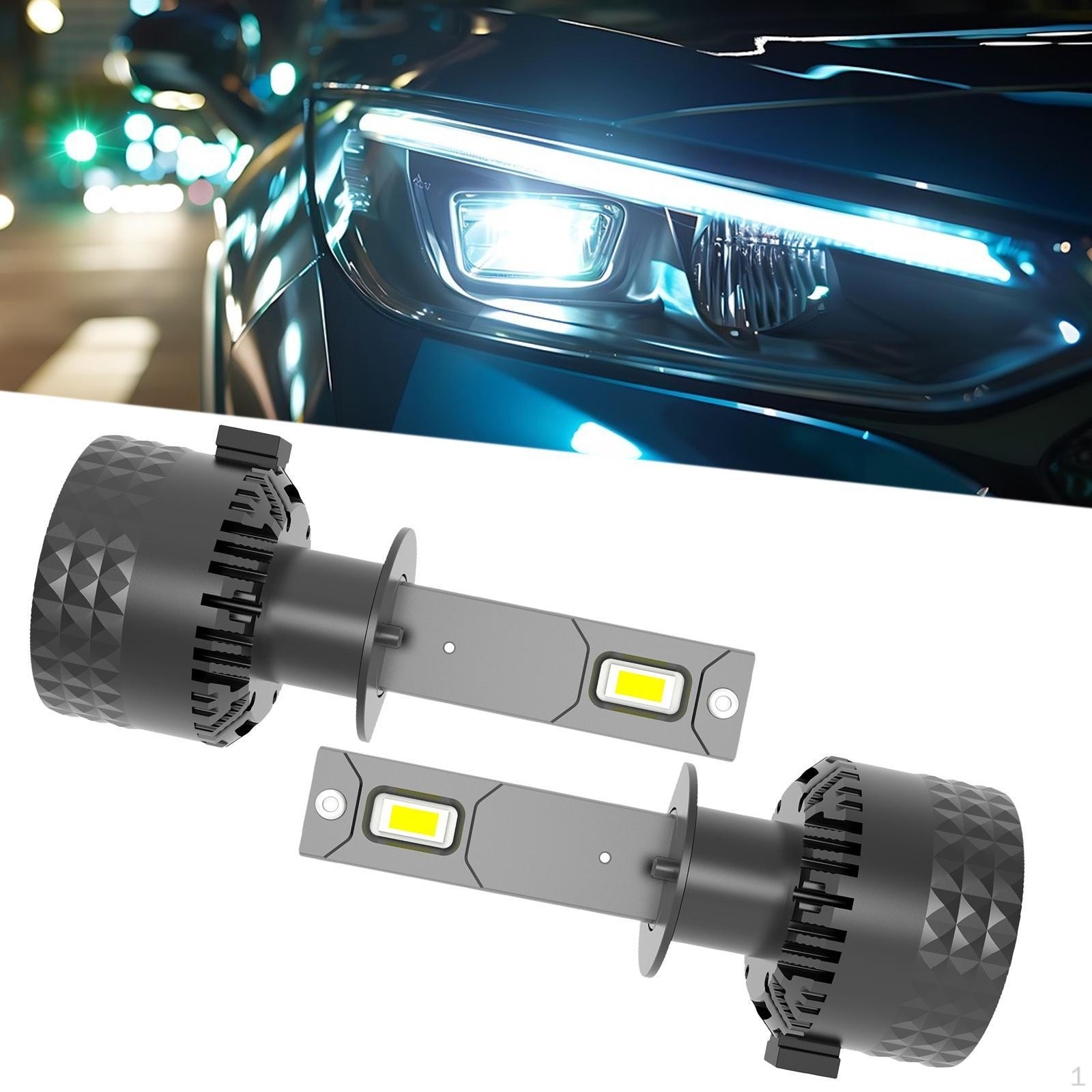 

2 Pieces Car Headlight Bulbs LED 6000K Easy to Use 12V-24V Auto for H1