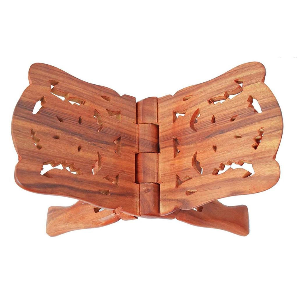 Wooden Hand Carved Holy Book Stand – 13 Inch Rehal for Quran, Bible, Gita, Ramayana & Guru Granth Sahib