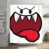 Shhh, Detachable Polyester Shower Curtain with Bold Red & Black Character Design - Machine Washable Bathroom Decor for Fashion