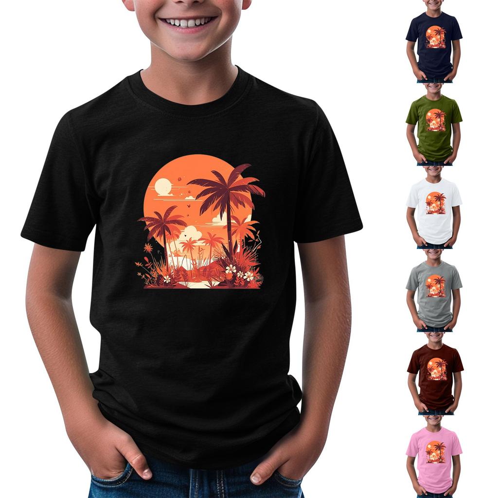 Småbarn Jente Gutt T-skjorter Barn Topp Gutter og Jenter Trykt kortermet T-skjorte