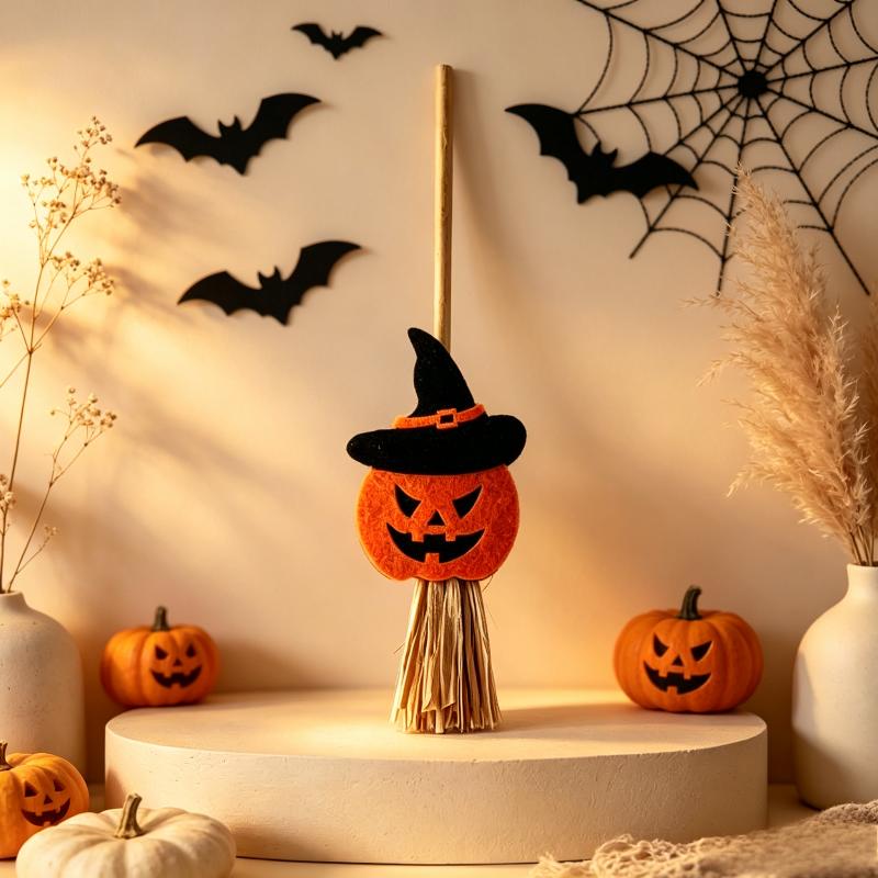 Halloween Pumpkin Bat Ghost Mini Straw Decor Food Grade Material for Home Halloween Party Table Decorations