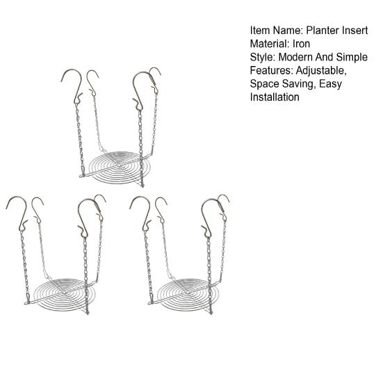 Adjustable Planter Insert for Tall Large Pots 310.3" Pot Riser with Chains And Hooks Stainless Steel Hanging Pot Filler for Indoor Outdoor Wedding