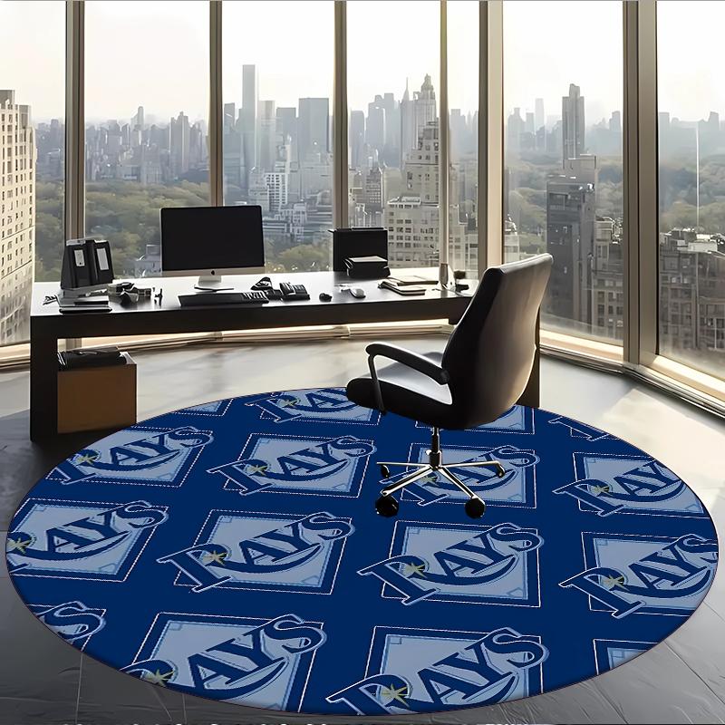 Tampa Bay Rays (24) Round Office Rug Decorative Floor Rug for Office Bedroom Living Room and Home Space