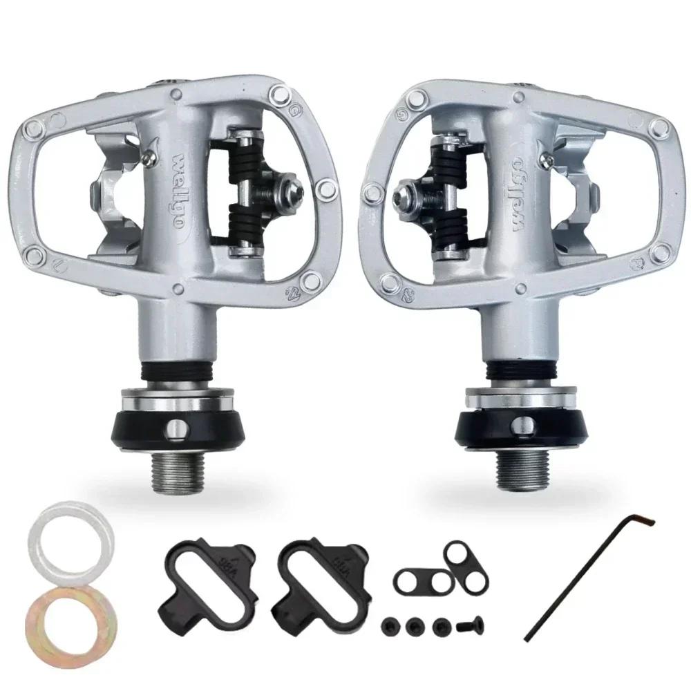 Wellgo Pedal Quick Release Device R120B QRD QRD3 Mountain Bike Road Pedal MTB Bearing Cleats Self-locking Ultralight Pedals