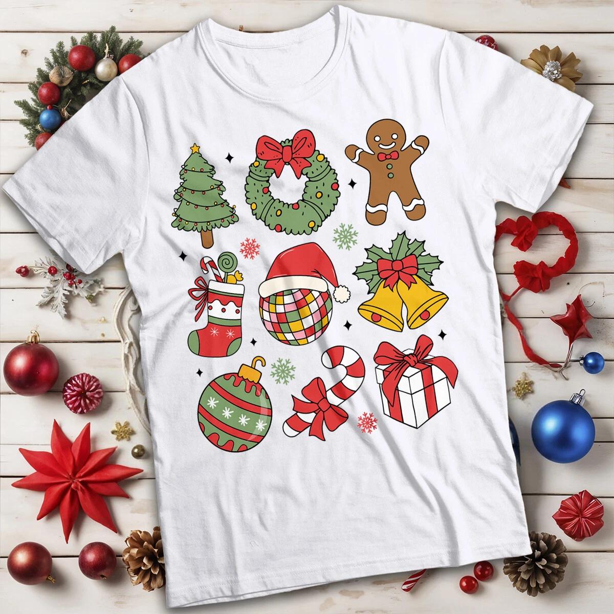KIDS Christmas Tree Ornament Christmas T-Shirt Tee #MC 100