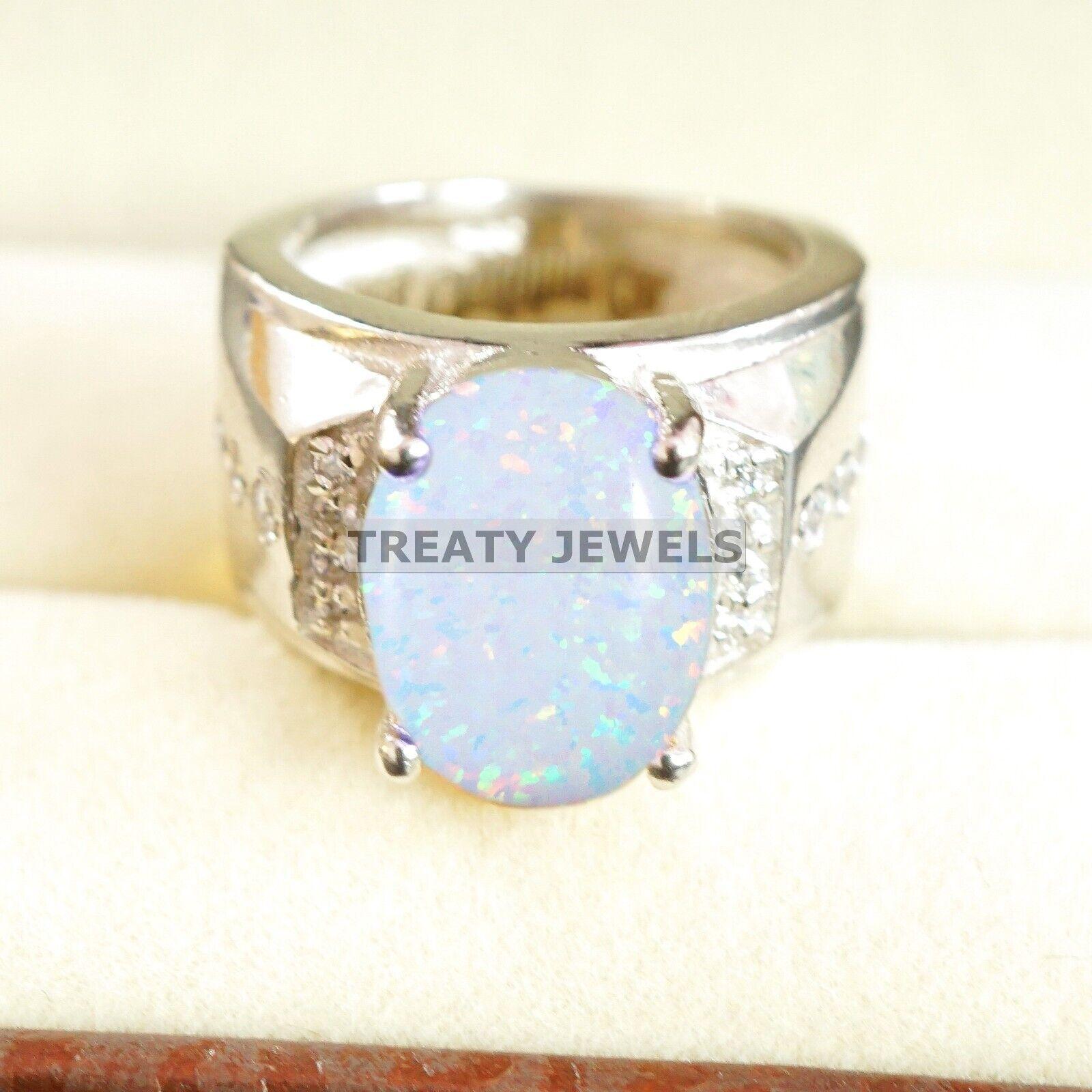 

Opal Oval Cut Gemstone With 925 Sterling Silver Ring For Men s #B364 JL375682062735 4-16 US срібний