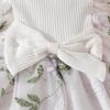 Baby Ruffle Bow Flower Mesh Dress Jumpsuit for 0-2 Years