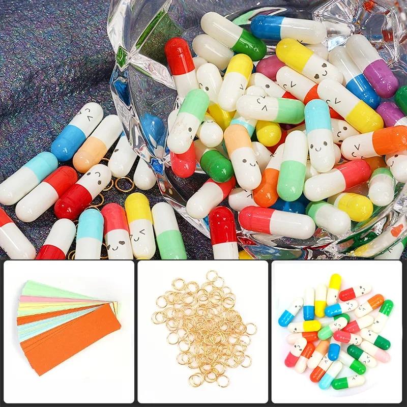 Nachrichtenkapseln Liebespille mit Rollpapier Leere Notizen Wunschflasche Kapsel Lächeln Emoticon Hochzeitsgastgeschenk Party Valentinstagsgeschenk