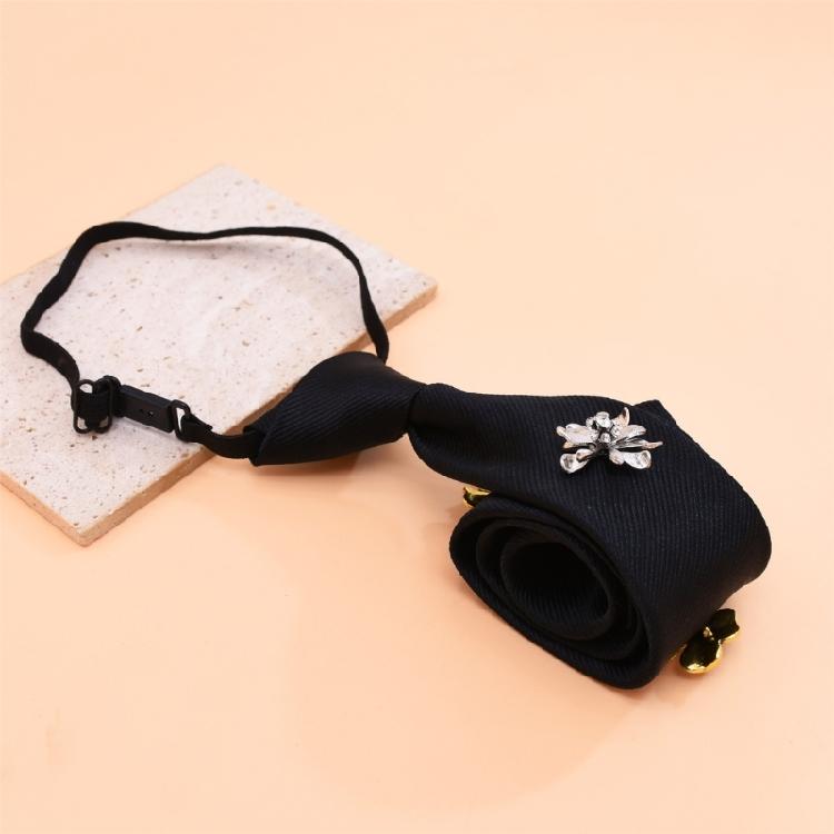 Delicate Crystal Accented Insect Necktie Premium Woven Polyester Comfortable Unisex Accessory For Daily Use