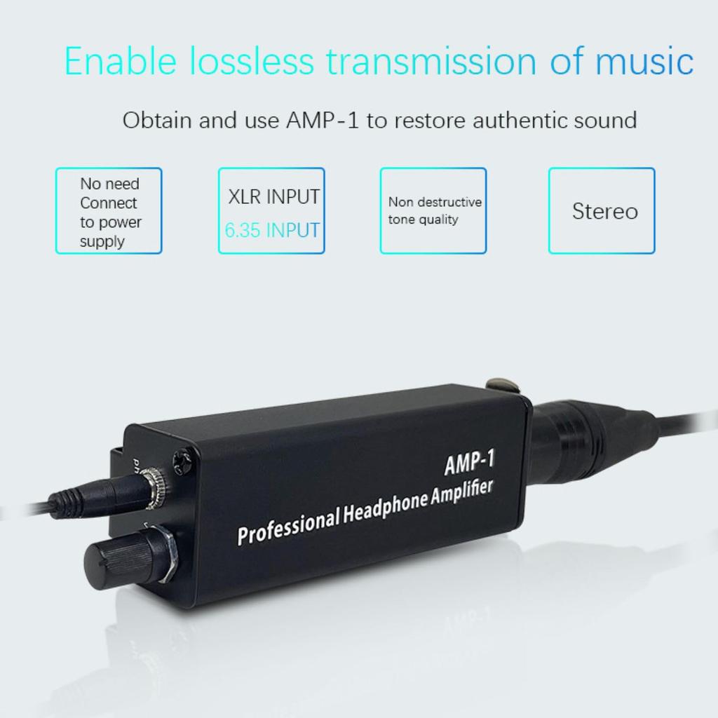 Portable Headphone Amplifier Converter with XLR Stereo Input and Lossless Stereo Volume Control AMP-1 3.5mm Output, Audio,