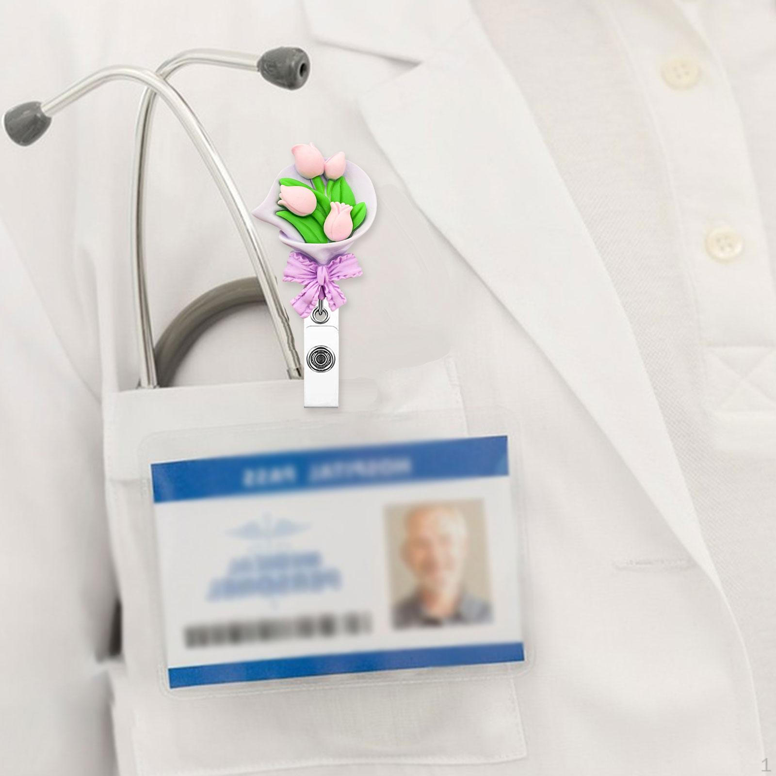 

Держатель катушки для бейджа медсестры, выдвижная визитная карточка для студентов tulip