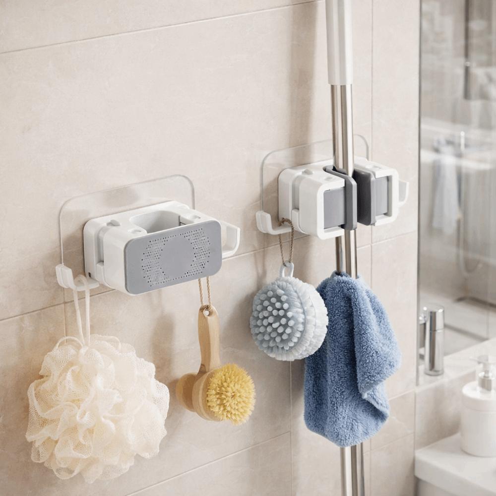 Wall Mounted Brush Broom Hanger Waterproof Mop Clip Practical Mop Broom Holder  Garden