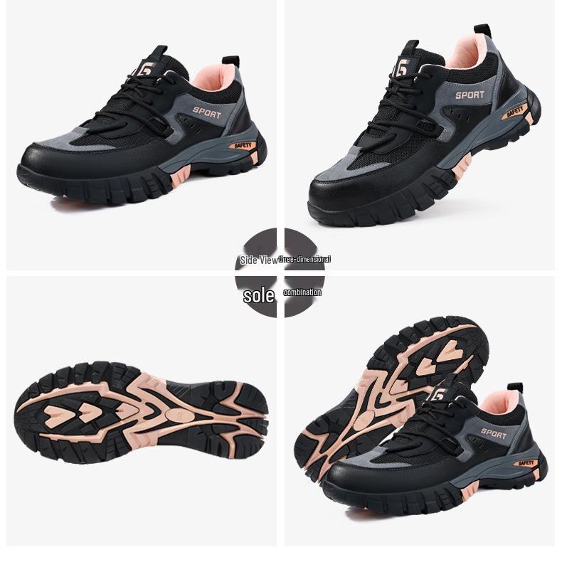 Women's Breathable Steel Toe Safety Shoes - Lightweight, Comfortable, Wear-Resistant, Anti-Smash & Anti-Puncture, Ideal for Summer Work.