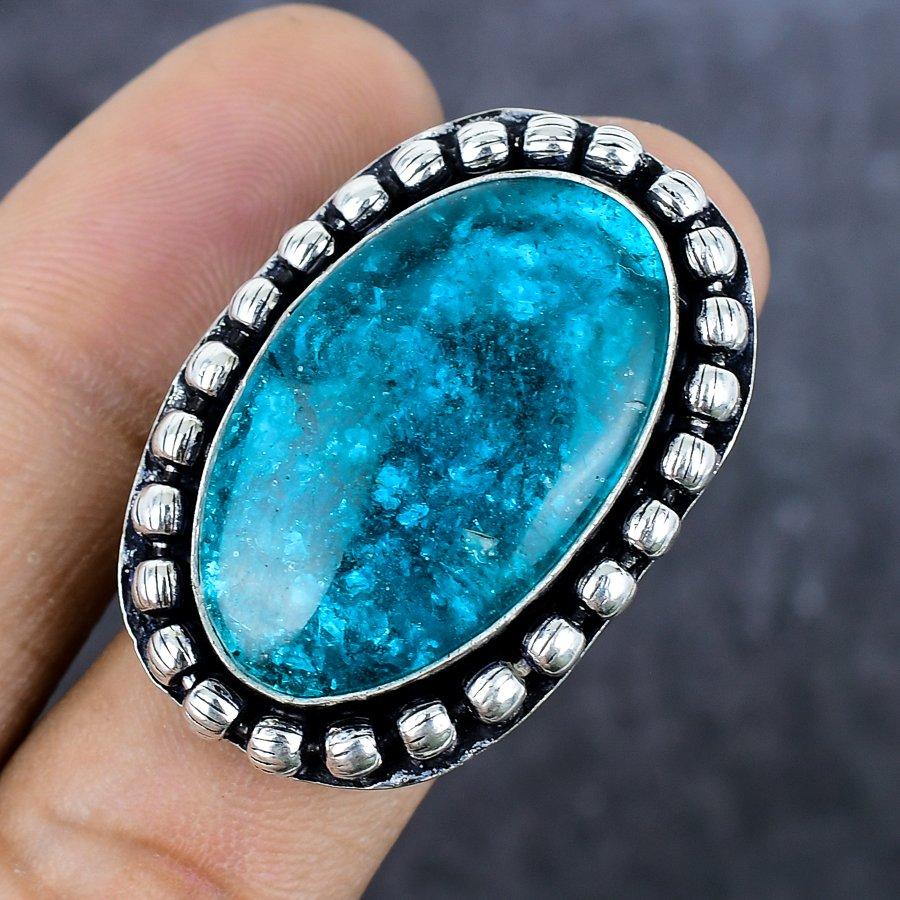 Natural Amber Gemstone Handmade 925 Sterling Silver Jewelry Ring Size 9.5 L8k07