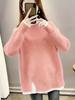 2025 Autumn/Winter Women's Thick Knit Fake Two-Piece Loose Pullover Sweater