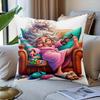 1 Stuk Grappige Luie Oma Print Sierkussenhoes, Geschikt Voor Bank, Slaapkamer, Woonkamer, Een Grappig Cadeau Voor Beste Vrienden