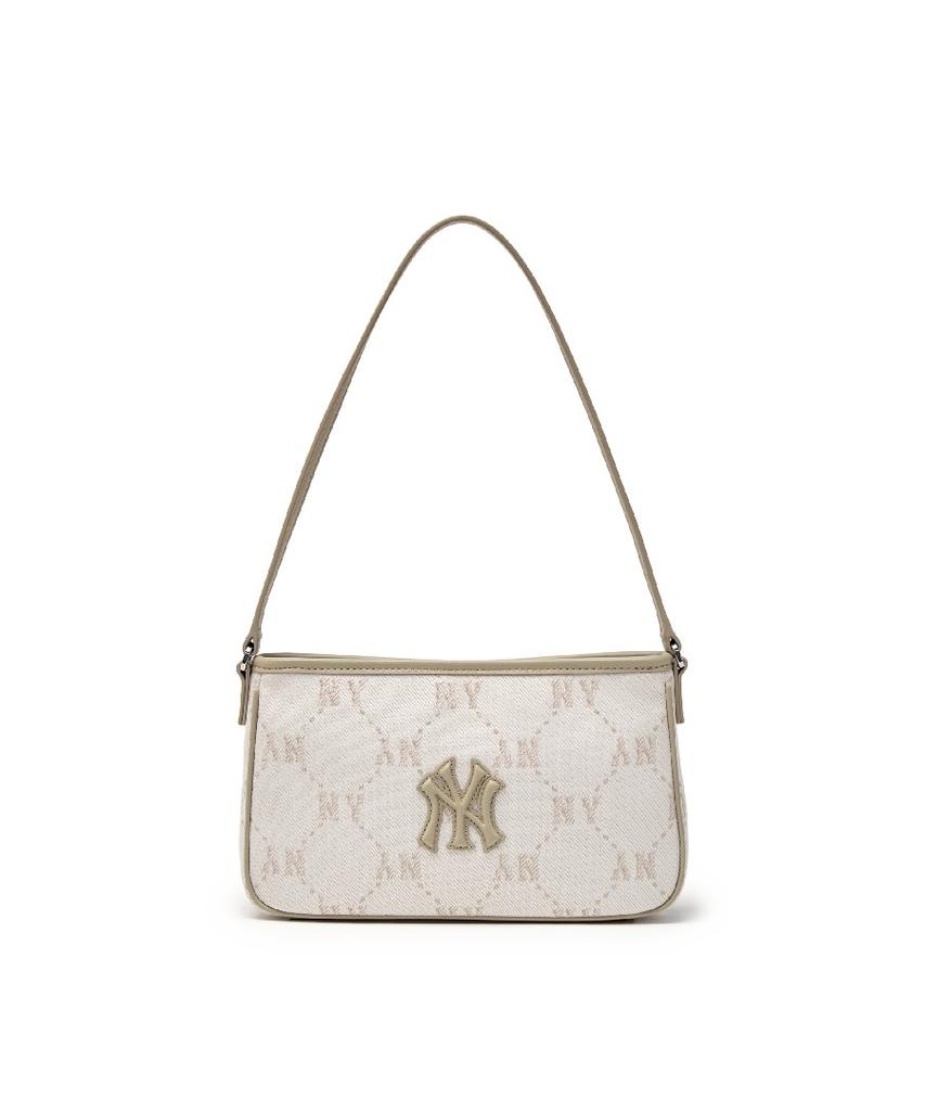 Mlb Diamond Monogram Jacquard Mini Hobo Bag Ny (D.Cream)