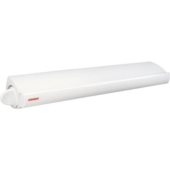 Séchoir mural Leifheit Rollfix 210 Longline 83040, étendoir mural dépliable avec 5 fils de 4,20m, pour intérieur et extérieur, blanc