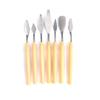 7-teiliges Kuchenpalette Messer Kunst Kleine Tonwerkzeuge Backen Mini-Ölspachtel für Dekoration DIY/Dekorationsdesign Kunststoff Holzgriff