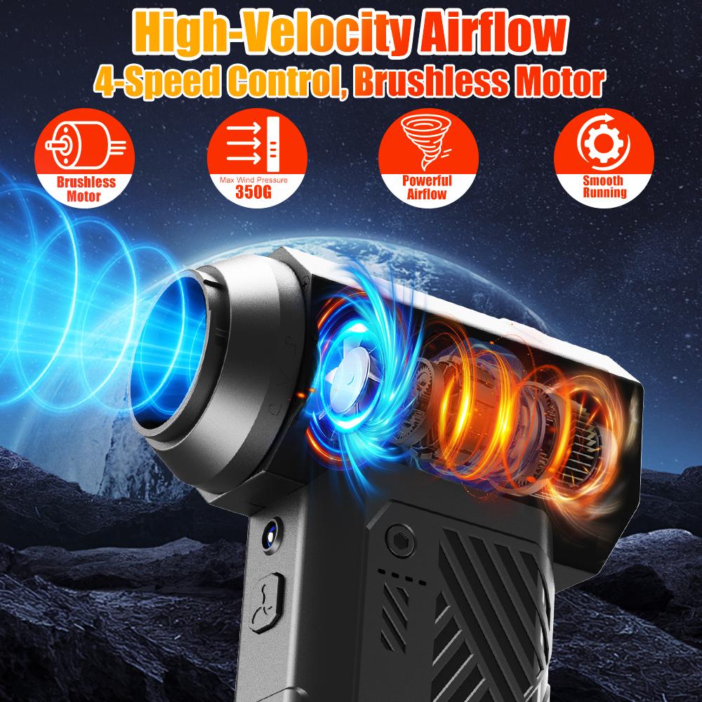 Car Handheld Turbo Fan Auto Powerful Air Blower Cleaning Jet Blower Tool Portable High Speed Violent Fan Adjustable With Brush