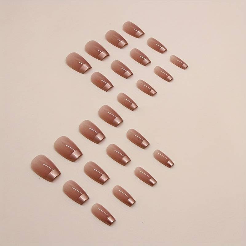 24 Reusable Artificial Fake Nail Set| Lightweight & Long Lasting| Easy To Use| Quick Fix For Festivals & Special Occasions