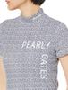 Shirt Small Flower Golf Innerwear X Navy 2 [PEARLY GATES] Women's Short-sleeved High-neck (Iris Pattern, Reversible) / / 053-4167405 031_White [L]