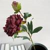 Artificial Peony Flower Head with Scorched Edge - Rich Peony Bouquet for Living Room Decoration