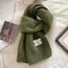 2026 New Korean Version Ins Solid Color Scarf Women's Winter Versatile Knitted Warm and Cold-proof Wool Couple Scarf Men