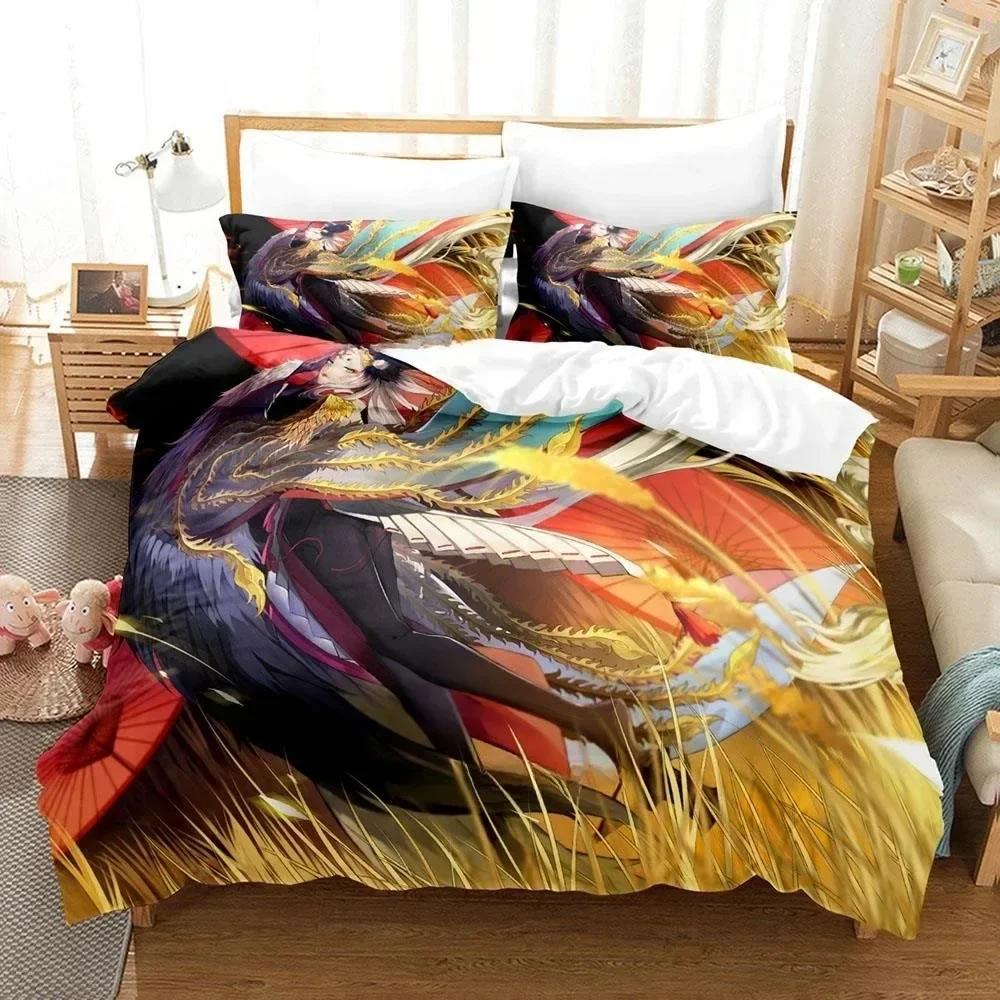 3D Printing Game Kawaii Girls Onmyoji Bedding Set Single Twin Full Queen King Size Bed Set Adult Kid Bedroom Duvet Cover Sets