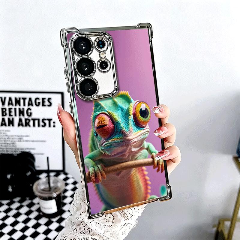 Animal Chameleon Soft Phone Case For Samsung Galaxy S26 Ultra S25 Edge S24 FE S23 Plus S22 S21 + S20 Plating Anti-Fall Fundas