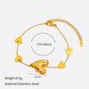 Fashion Heart Gold Titanium Steel Bracelet Luxury Tarnish Free 18K Real Gold Plated Stainless Steel Jewelry