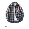 Men S Hong Kong Style Plaid Long Sleeve Casual Shirt Plus Size