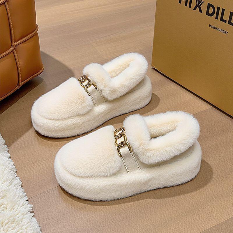 Women's lightweight comfortable thick sole cold warm padded snow boots non-slip wear-resistant outdoor sports hairy Lefebvre cotton shoes