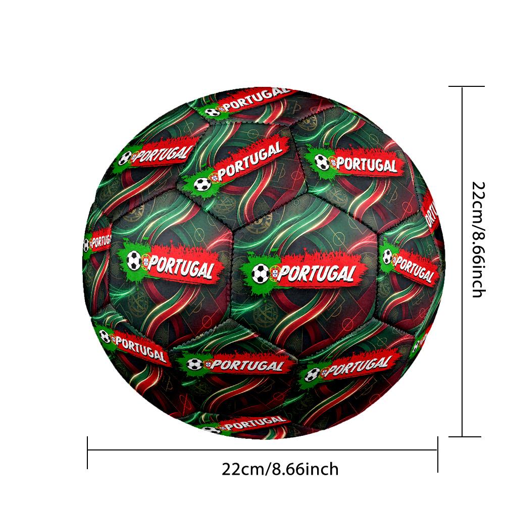 Portugal Fußball Bedruckter Größe 5 Fußball Ball Verschleißfest Standard Erwachsenen Trainingsfußball Fan Geschenk für Indoor Outdoor Spiel Sport