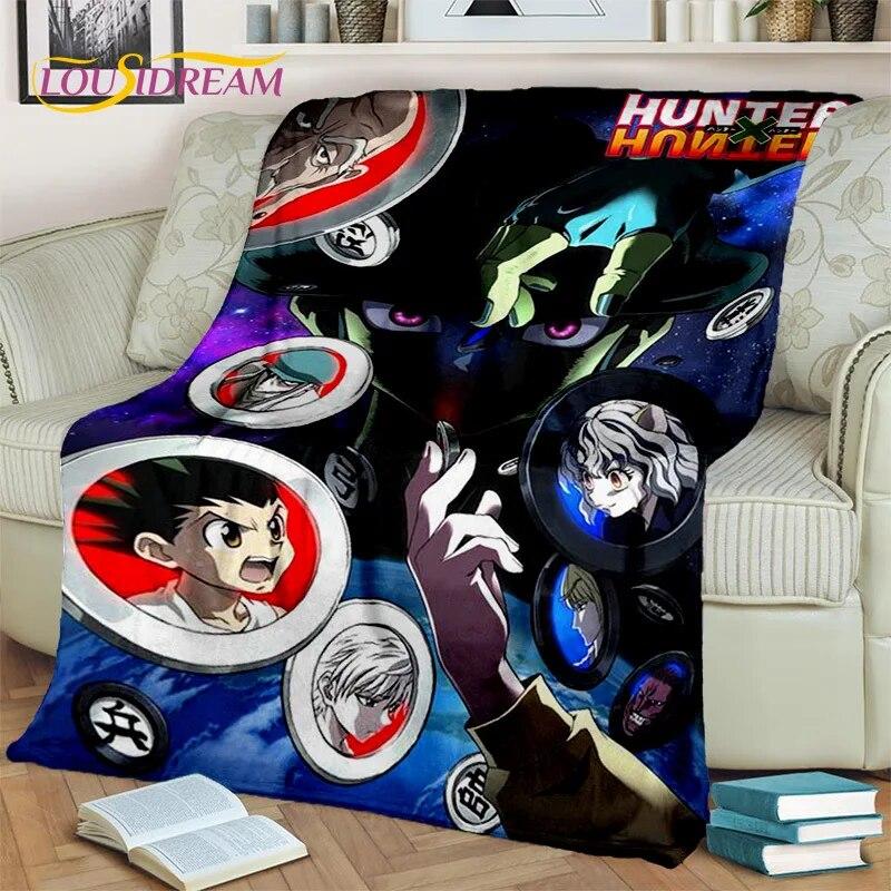 Cartoon HD HxH Anime Hunter×Hunter Blanket,Soft Throw Blanket for Home Bedroom Bed Sofa Picnic Travel Office Cover Blanket Kids