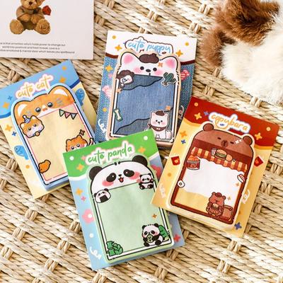Cute Animal Sticky Notes for Students with Good Looking and Cartoon Messages Lovely Memo Pad Kawai Stationery and Small Prizes