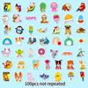 100 Small Size 4cm Mixed Cartoon Animal Children's Stickers DIY Luggage Computer Waterproof Stickers