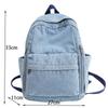 Portable Washed Denim Backpack Vintage Breathable School Bag Cartoon Large Capacity Handbag