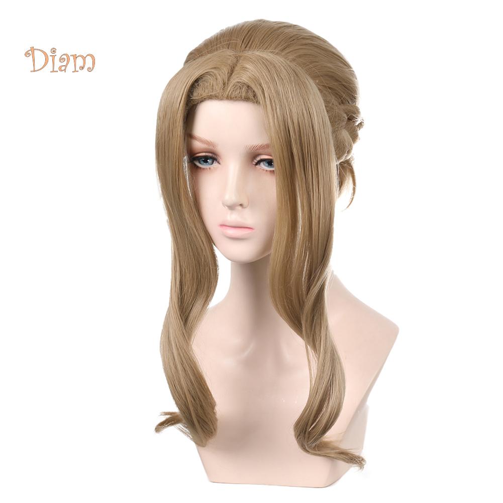 

Diamo Золотой Длинные вьющиеся волосы коса синтетический парик аниме косплей волос