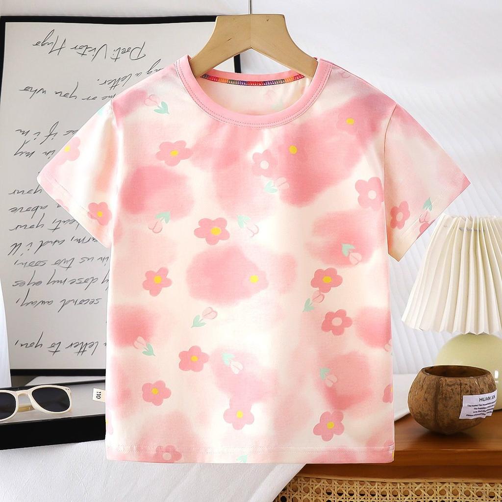 New Summer T-shirt for Girls Summer Clothes for Babies and Children Half Sleeved Cotton Thin Short Sleeved Shirt for Boys and Babies