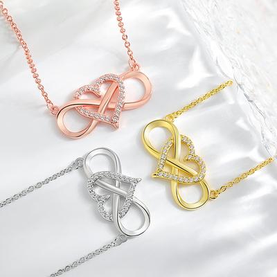 Muttertagsgeschenk Glücksbringer 8-Zeichen Schlüsselbein-Kette, heißes Mobius Unendliche Liebe Liebes-Halskette