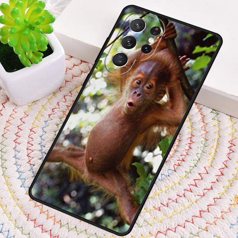 CUTE ORANGUTAN monkey BABY 1 Phone Case for Samsung Galaxy note 10 pro S26 Ultra S23 S24 FE S25 S21 S22 PLUS shockproof Cove