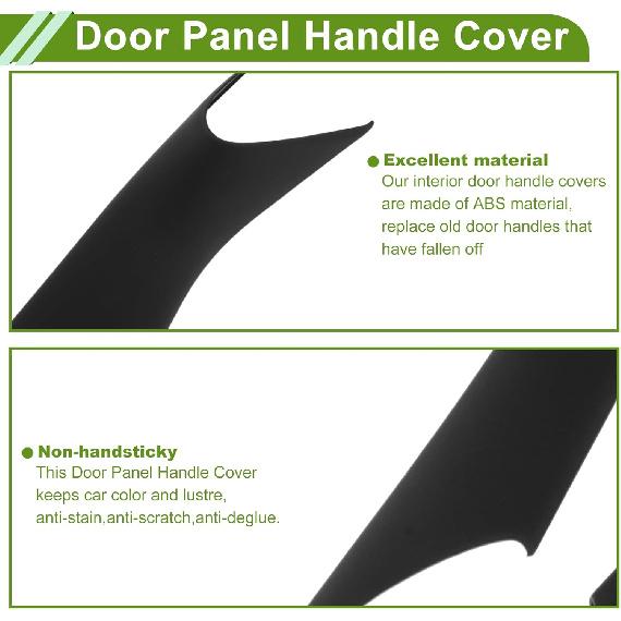 Door Panel Handle Pull Trim Cover for BMW 5 Series G30 G31 520i 530e 530i 540d 540i 550i 2017-2022 Black ABS 1 Pair
