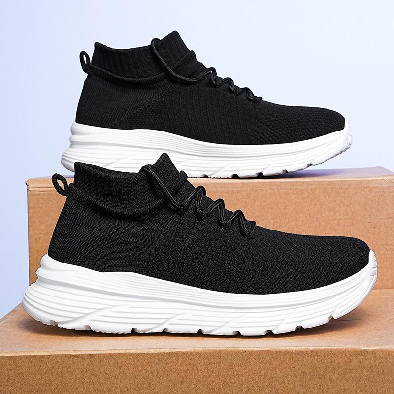 Men's Shoes Large Size New Shoes Sports Casual Shoes Fly Woven Breathable Lightweight Running Shoes Men's Mesh Shoes