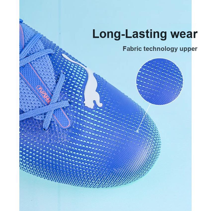 New PUMA FUTURE 7 Abrasion Resistant Low top Soccer Shoes Blue Kids' 107946-01