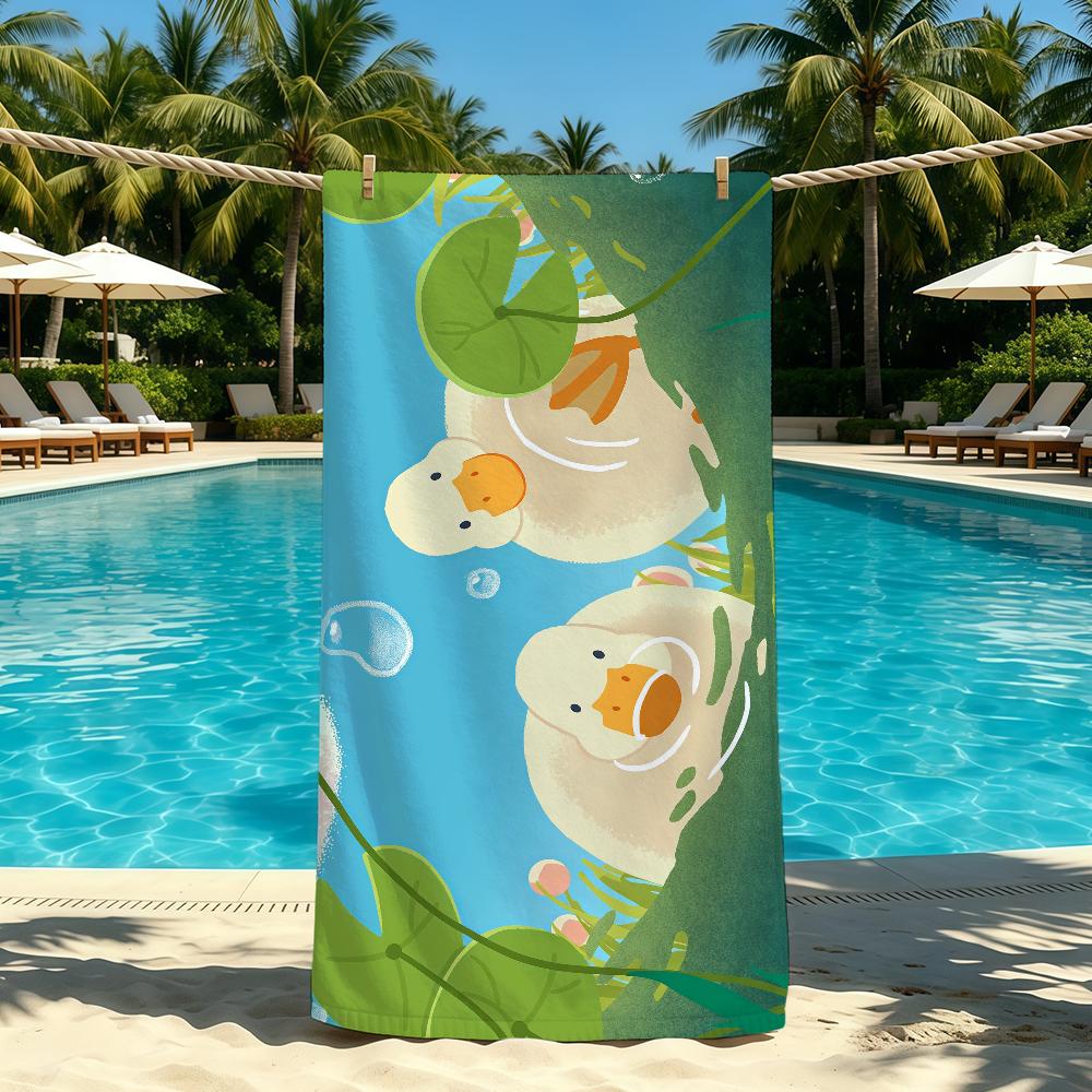Enten-Cartoon Süßes Handtuch Für Outdoor-Camping Strandhandtuch Super Saugfähig Schnelltrocknend Sommerhandtuch