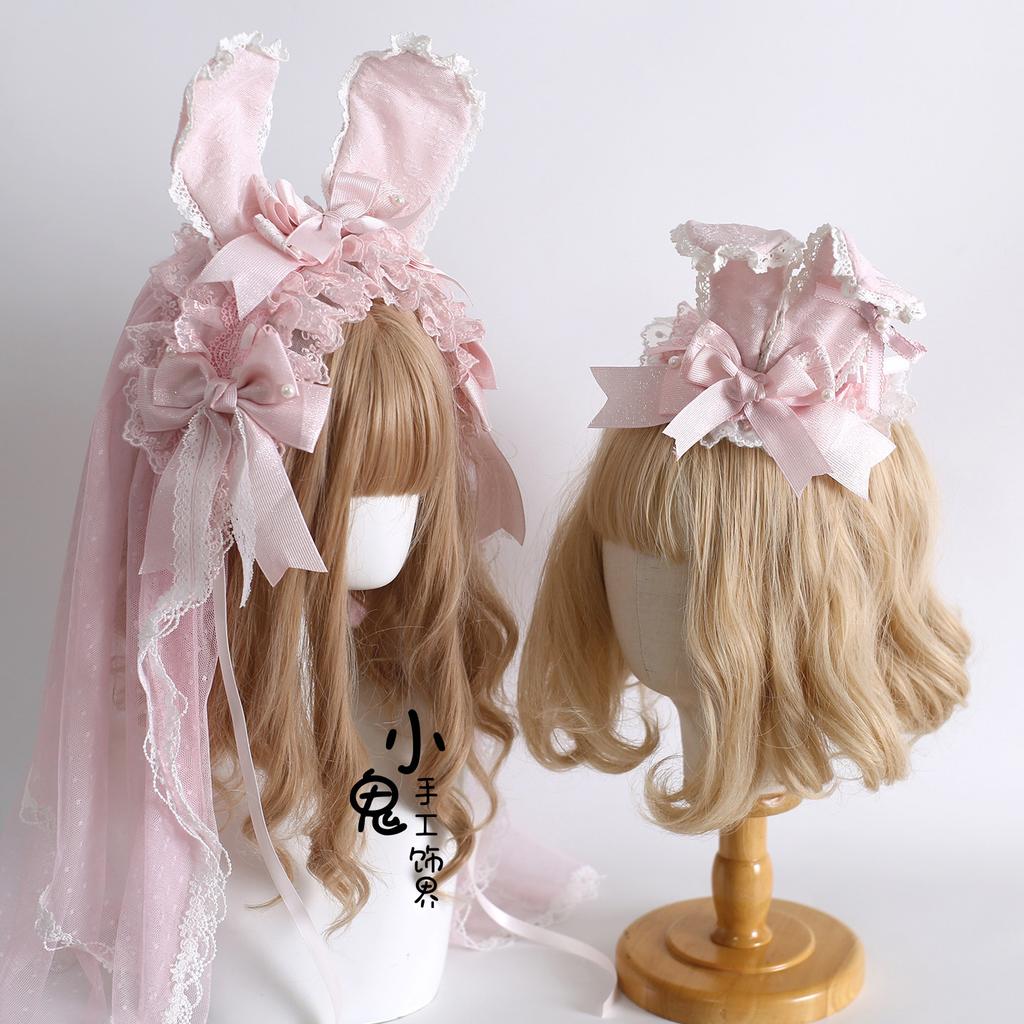 Headband Kc Flat Cap Lolita Original Hair Accessories Hairpin Bow Lace Rabbit Ear Headband