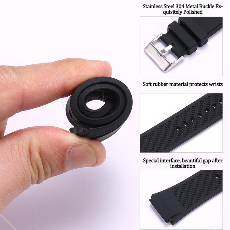 Silicone Watch Band Suitable For GUESS W0247G3 W0040G3 W0040G7 Men's Sports Waterproof Rubber Strap Bracelet Watch Accessories